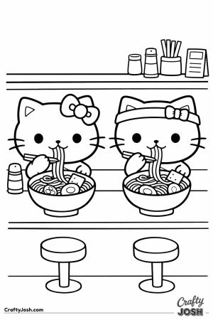 Hello kitty cats ramen bar
