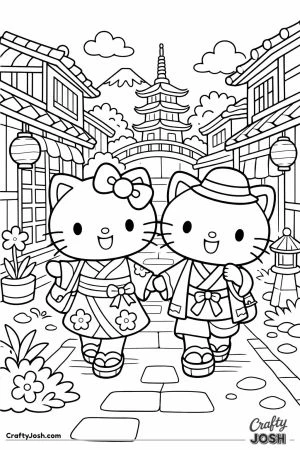 Hello kitty cats traditional street