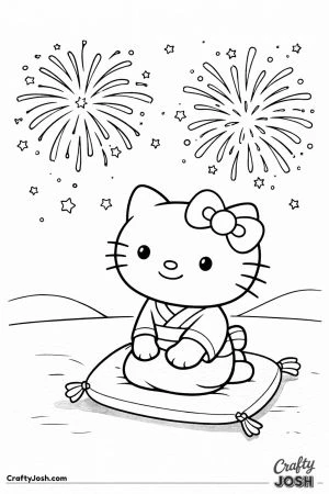Hello kitty fireworks night