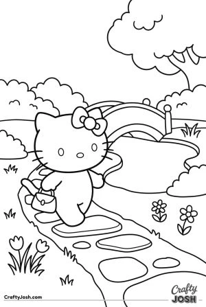 Hello kitty japanese garden path