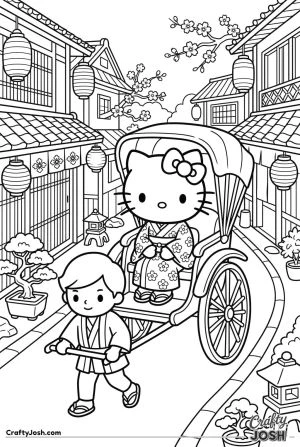 Hello kitty rickshaw ride