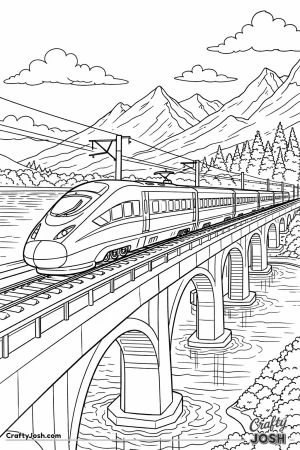 High speed train along ocean cliffs