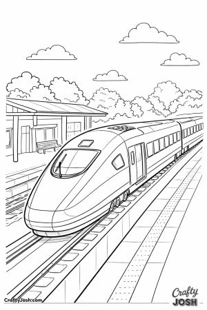 High speed train at small station