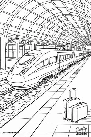 High speed train inside glass terminal