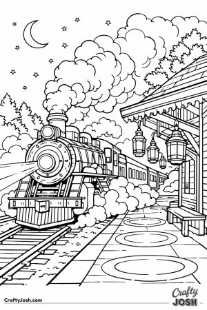 Hogwarts express arriving lantern station