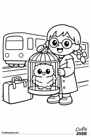 Hogwarts express child owl cage platform