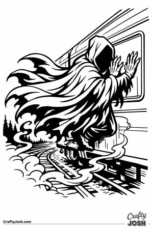 Hogwarts express cloaked figure at window