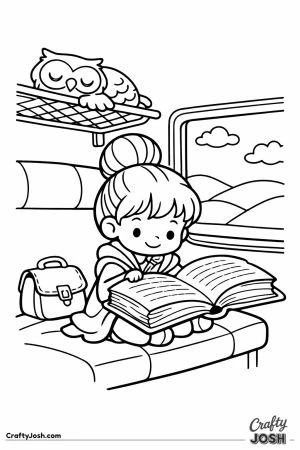 Hogwarts express compartment student reading