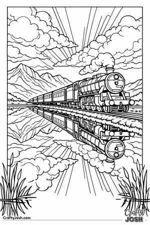 Hogwarts express engine loch reflection dusk