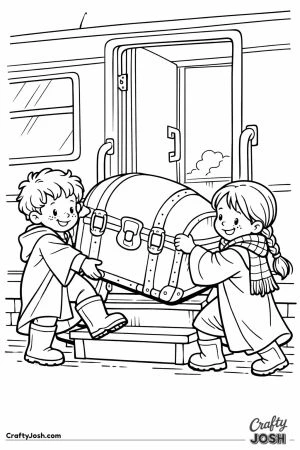 Hogwarts express loading trunk steps