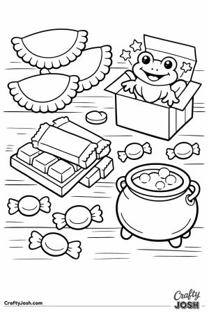 Hogwarts express magical sweets flat lay