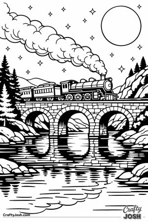 Hogwarts express moonlit highland bridge