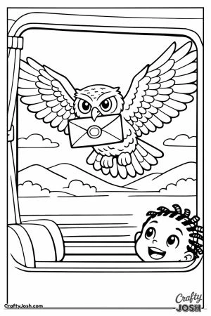 Hogwarts express owl delivering letter window