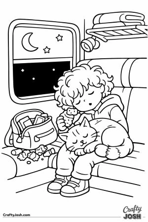 Hogwarts express sleeping student ginger cat