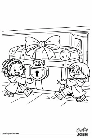 Hogwarts express two children giant trunk