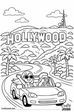 Hollywood sign hillside convertible