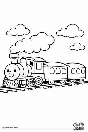 James side view with red coaches