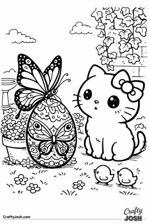 Kawaii cat allotment garden easter eggs