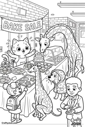 Kawaii cat bake sale animal queue