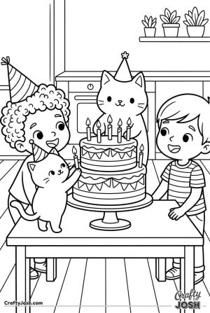 Kawaii cat birthday cake candles children