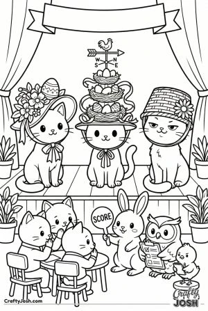 Kawaii cat easter bonnet competition judges