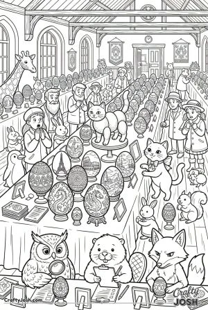 Kawaii cat easter egg competition village hall