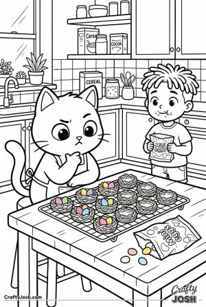 Kawaii cat easter nest cakes missing eggs