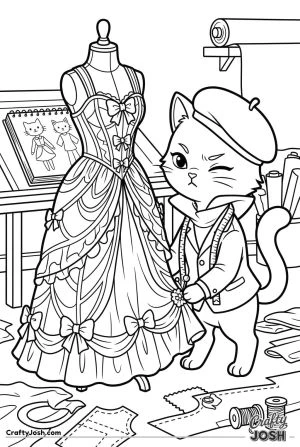 Kawaii cat fashion designer dressmakers dummy