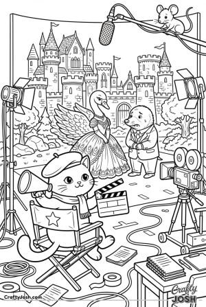Kawaii cat film director movie set