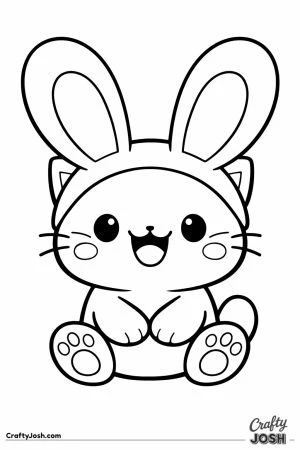 Kawaii cat floppy bunny ears