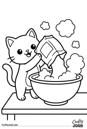 Kawaii cat flour mixing bowl