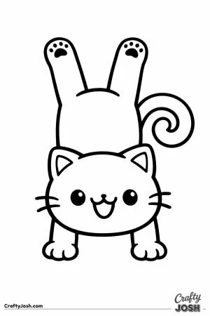 Kawaii cat handstand