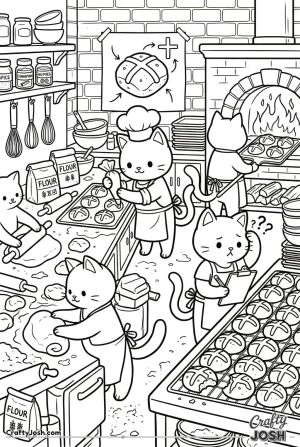 Kawaii cat hot cross bun production line