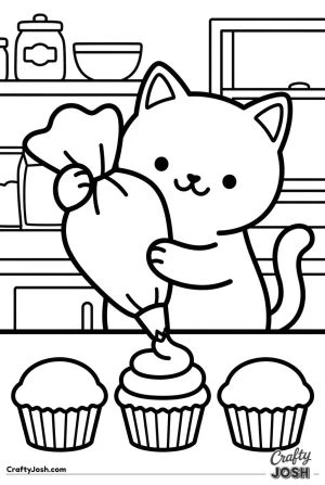 Kawaii cat icing cupcakes