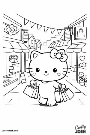 Kawaii cat japan shopping street