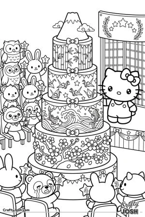 Kawaii cat japanese cake awards ceremony