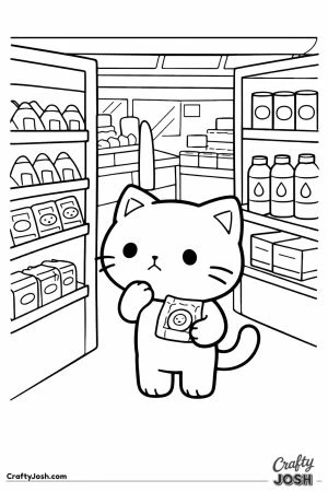 Kawaii cat konbini shopping