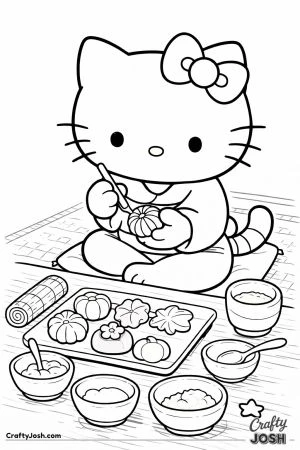 Kawaii cat nerikiri wagashi low table