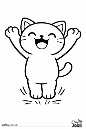 Kawaii cat perfect landing pose