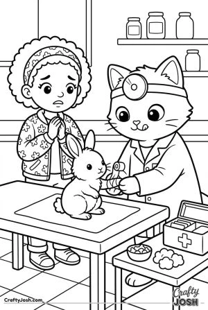 Kawaii cat personal trainer animal gym class