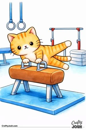 Kawaii cat pommel horse scissors