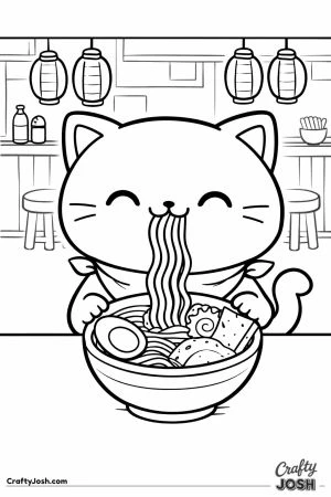 Kawaii cat ramen shop