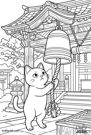 Kawaii cat shrine bell