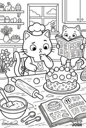 Kawaii cat simnel cake extra marzipan ball