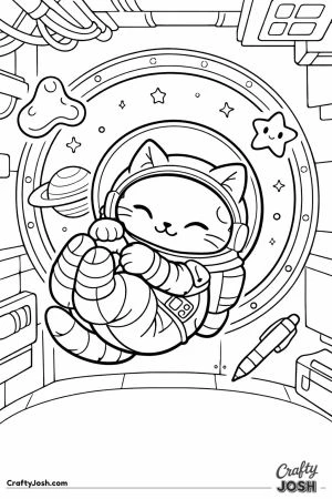 Kawaii cat space gymnastics zero gravity