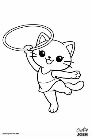 Kawaii cat spinning hoop one paw