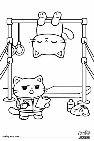 Kawaii cat stuck upside down bars