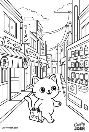 Kawaii cat tokyo street walk