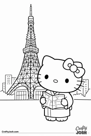 Kawaii cat tokyo tower view