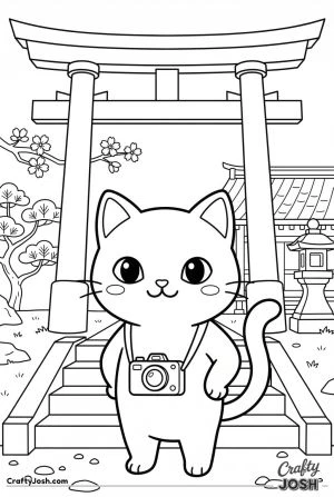 Kawaii cat torii gate photo